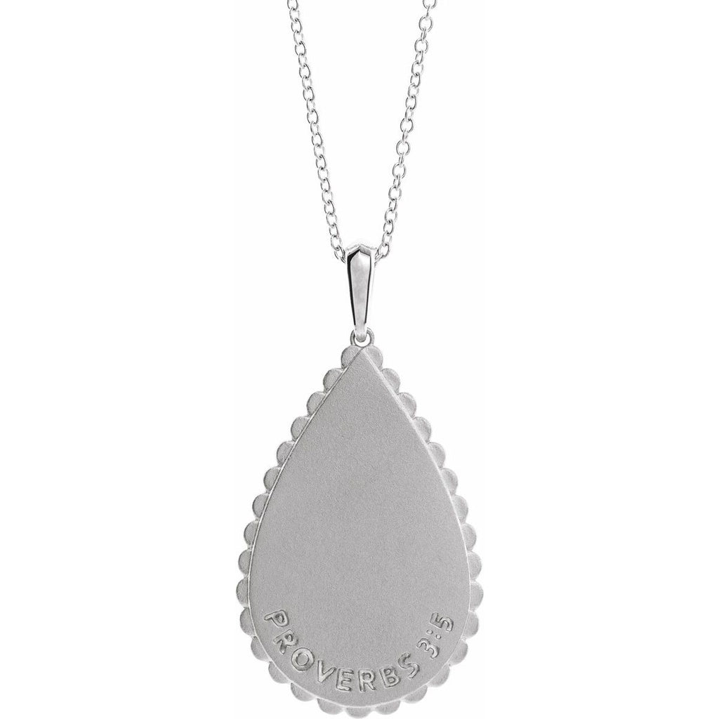 Trust in The Lord Necklace in 14k white gold