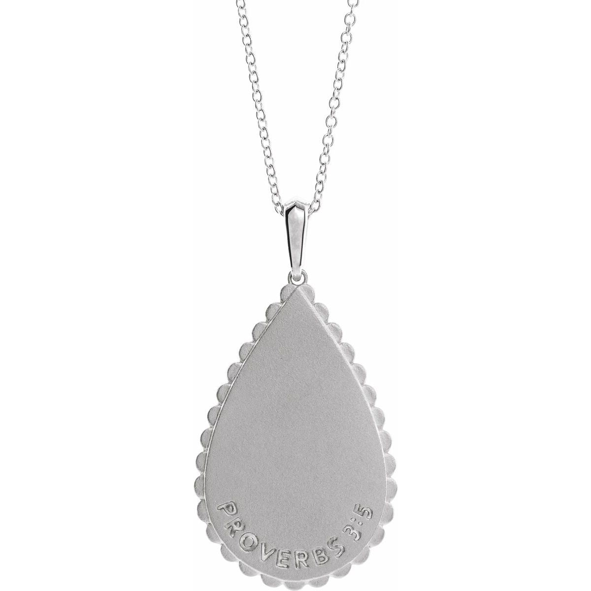 Trust in The Lord Necklace in 14k white gold
