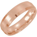 5 mm Beveled-Edge Band With Satin Finish in 14k rose gold