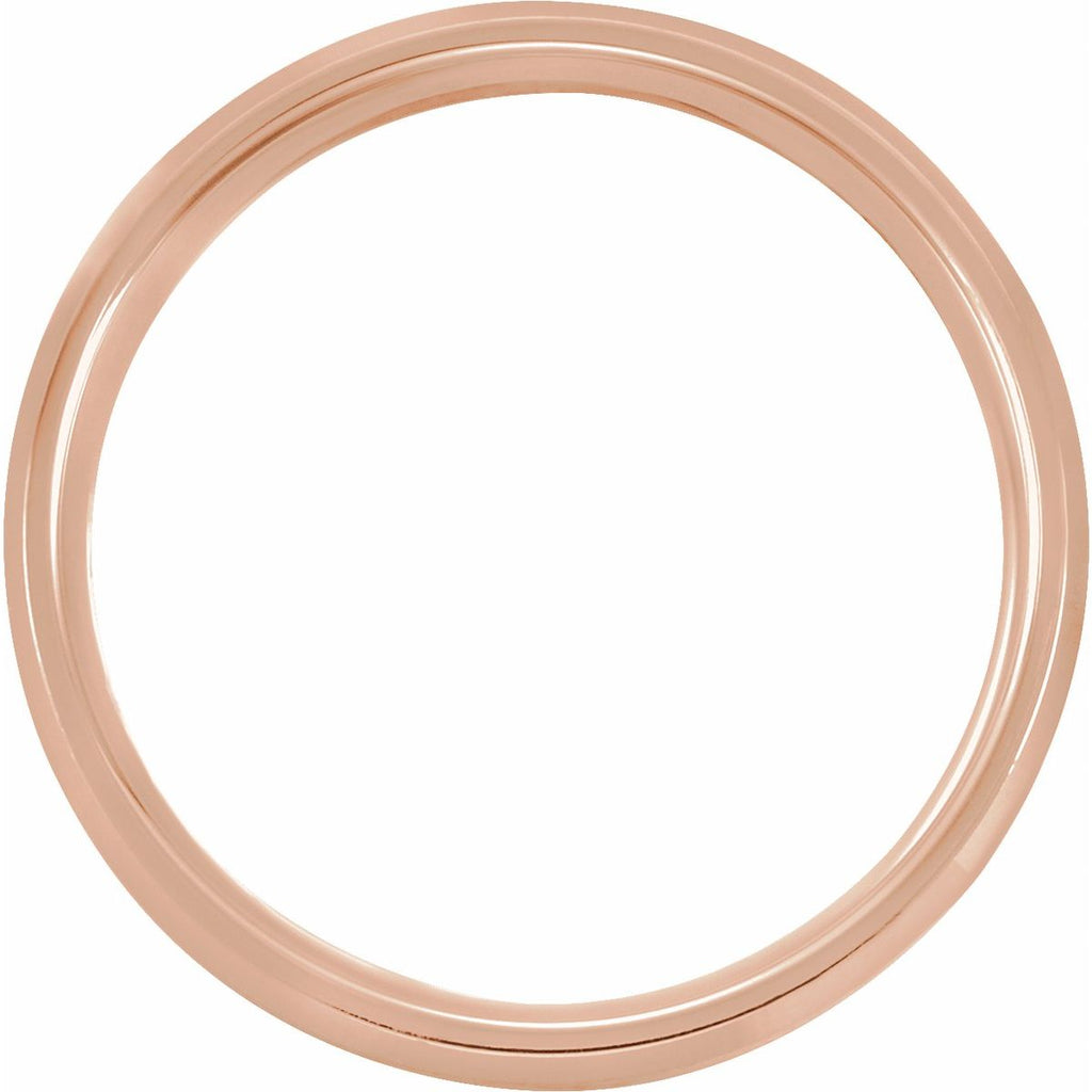 6 mm Beveled-Edge Band With Satin Finish in 14k rose gold