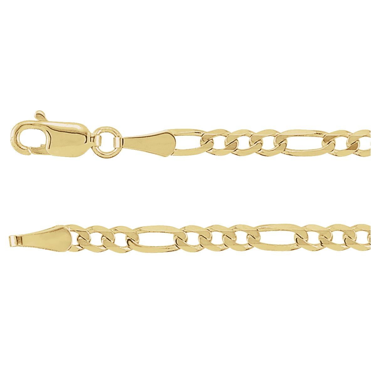 3 mm Figaro Chain in 14k yellow gold