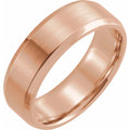 7 mm Beveled-Edge Band With Satin Finish in 14k rose gold