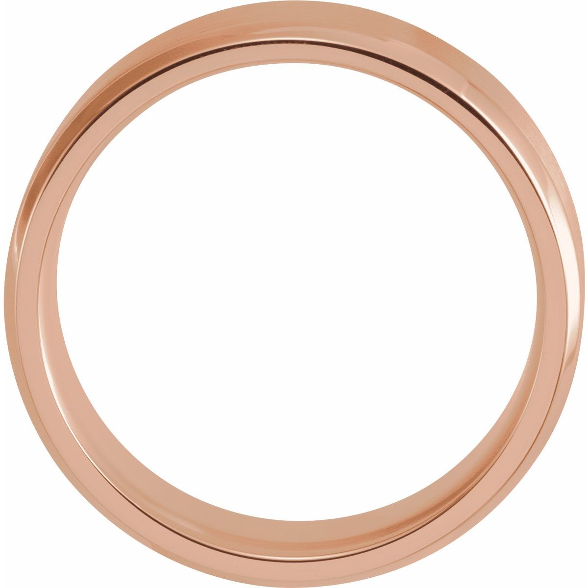 7 mm Beveled-Edge Band With Satin Finish in 14k rose gold