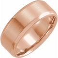8 mm Beveled-Edge Band With Satin Finish in 14k rose gold