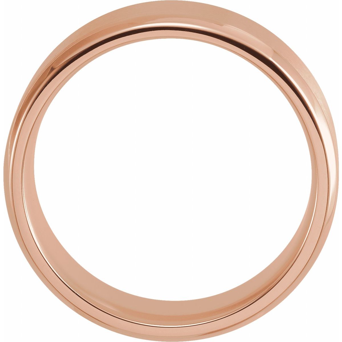 8 mm Beveled-Edge Band With Satin Finish in 14k rose gold