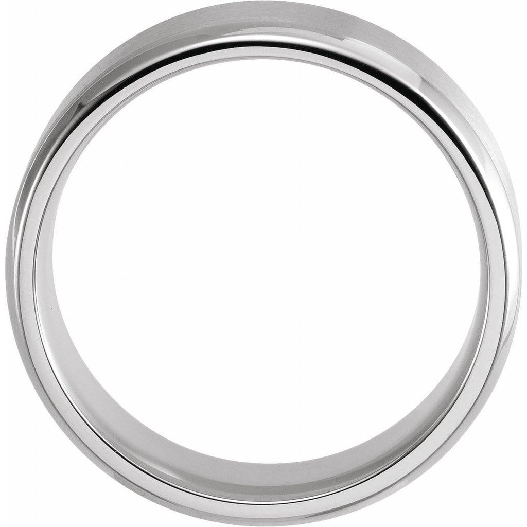 8 mm Beveled-Edge Band With Satin Finish in 14k white gold