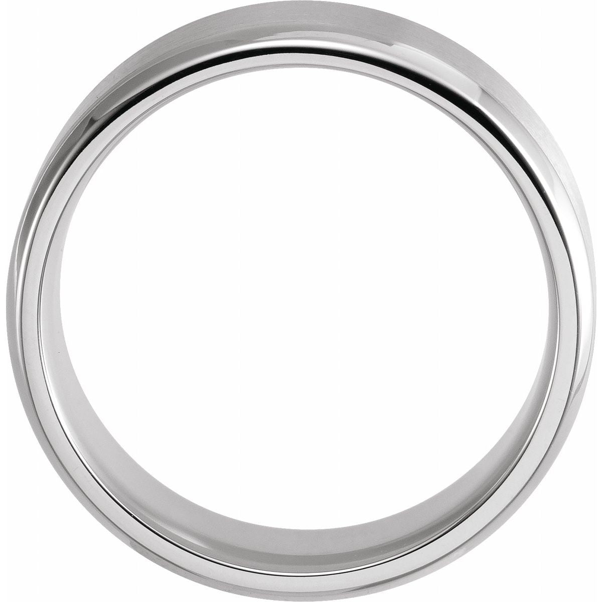 8 mm Beveled-Edge Band With Satin Finish in 14k white gold