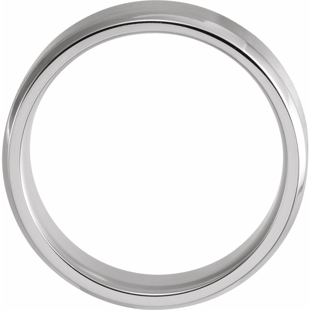 7 mm Beveled-Edge Band With Satin Finish in 14k white gold