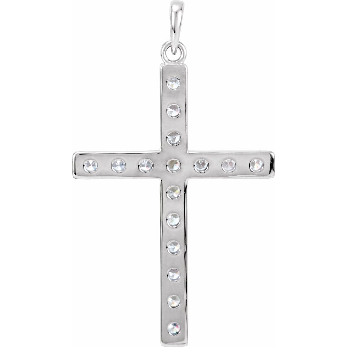 1 3/8 CTW Natural Diamond Cross Pendant