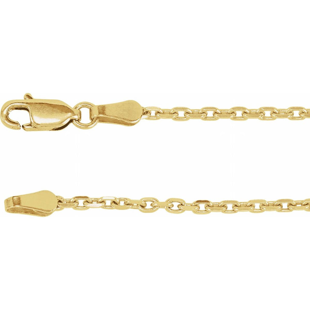 2 mm Diamond-Cut Cable Chain in 14k yellow gold