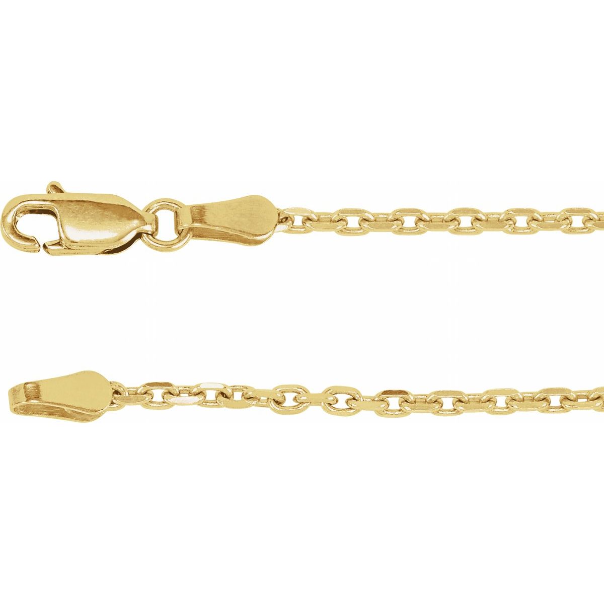 2 mm Diamond-Cut Cable Chain in 14k yellow gold
