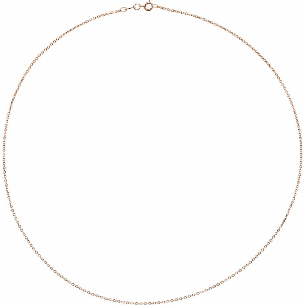 1 mm Diamond-Cut Cable Chain in 14k rose gold