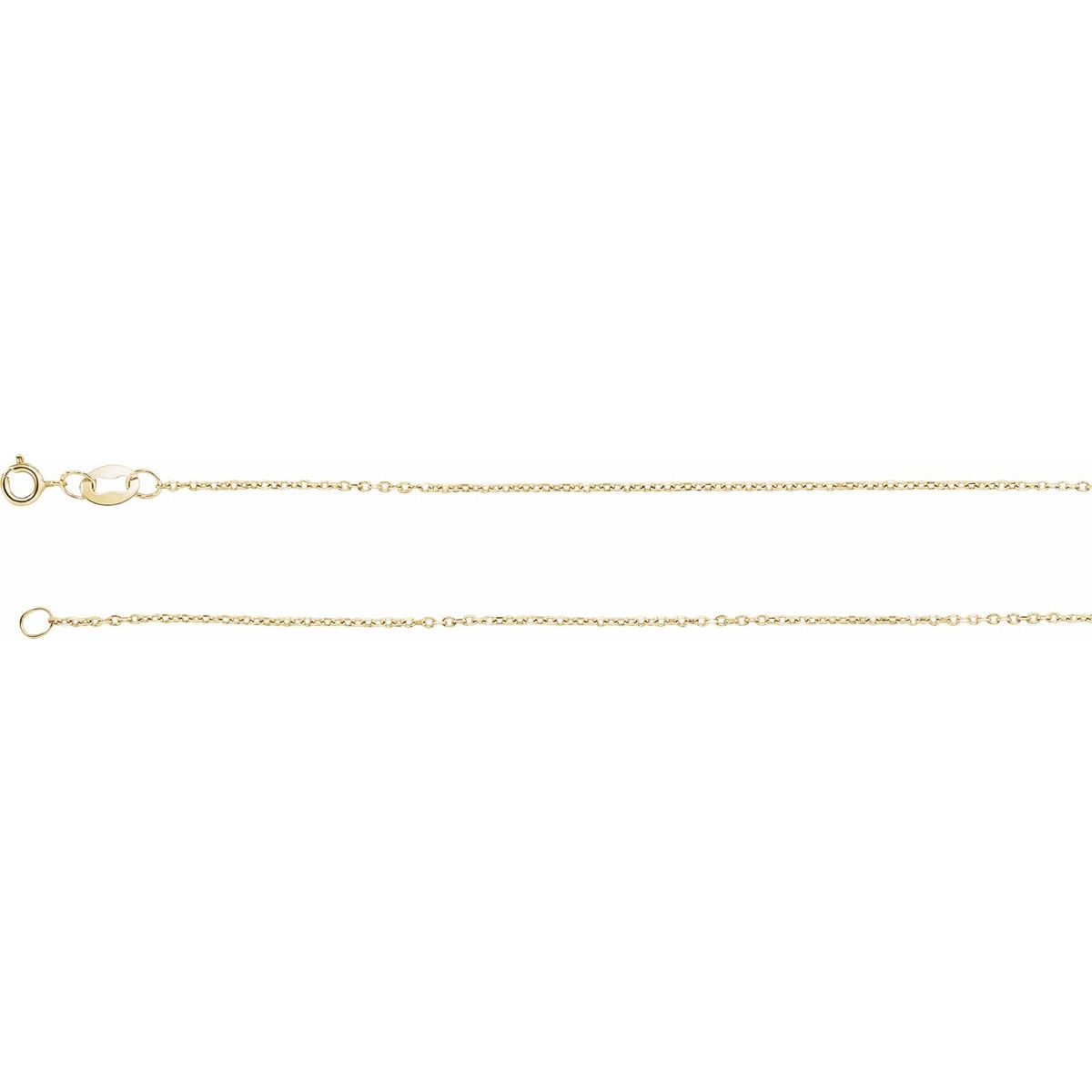 1 mm Diamond-Cut Cable Chain in 14k yellow gold
