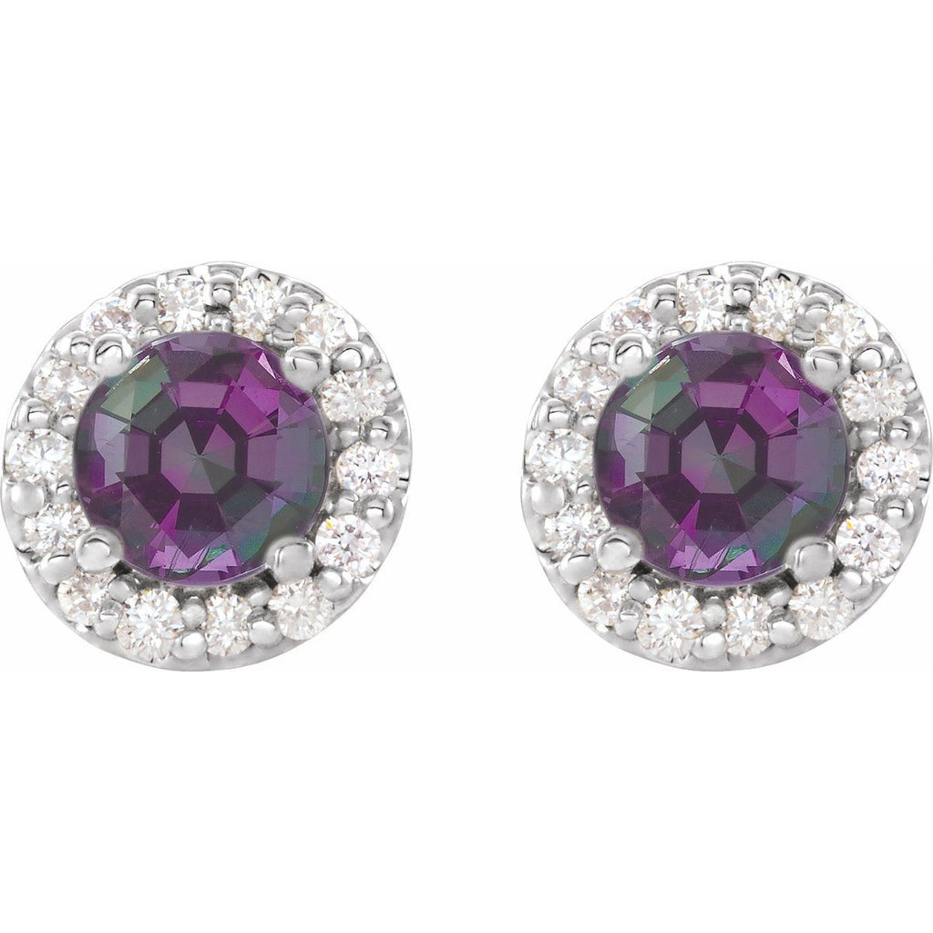 Lab-Grown Alexandrite & 1/3 CTW Natural Diamond Earrings