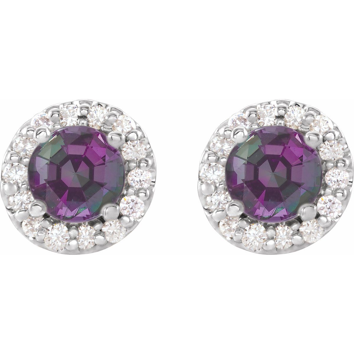 Lab-Grown Alexandrite & 1/3 CTW Natural Diamond Earrings