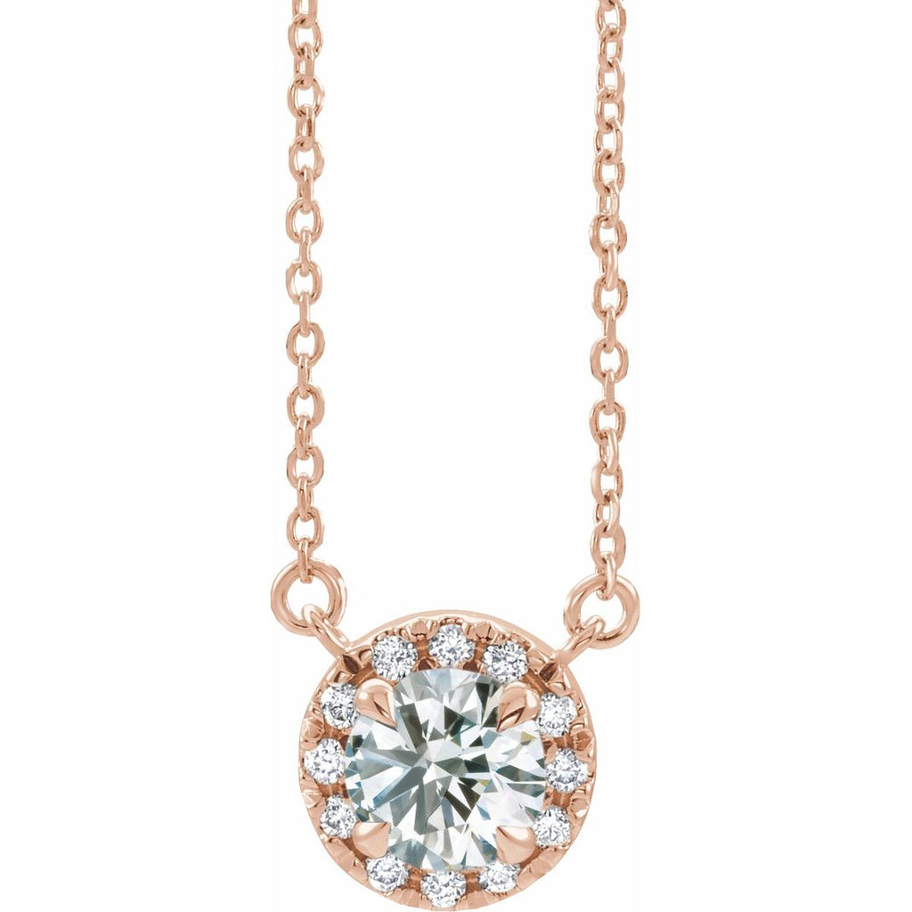 1/5 CTW Natural Diamond Necklace in 14k rose gold