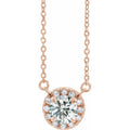 1/5 CTW Natural Diamond Necklace in 14k rose gold