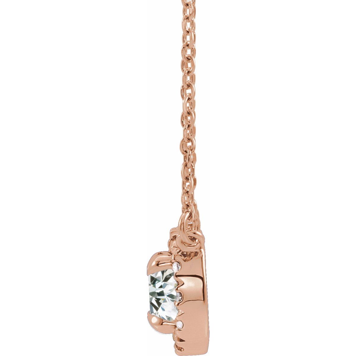 1/5 CTW Natural Diamond Necklace in 14k rose gold