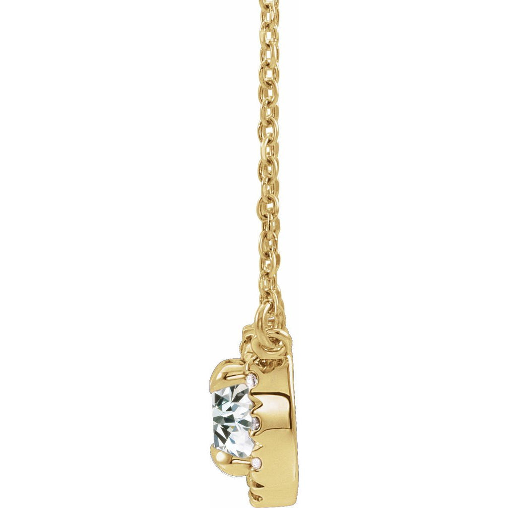 1/5 CTW Natural Diamond Necklace in 14k yellow gold