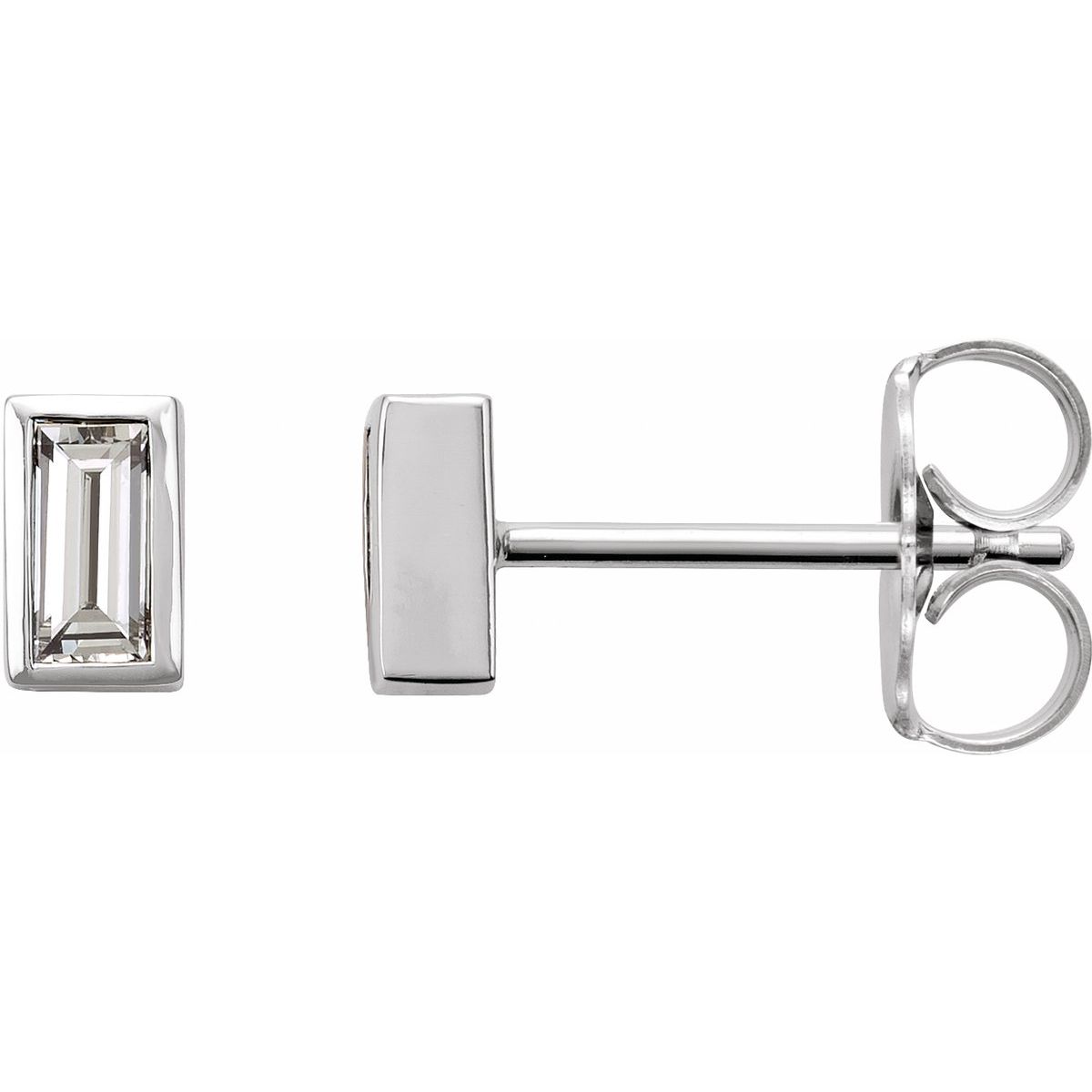 .08 CTW Natural Diamond Bezel-Set Earrings in 14k white gold