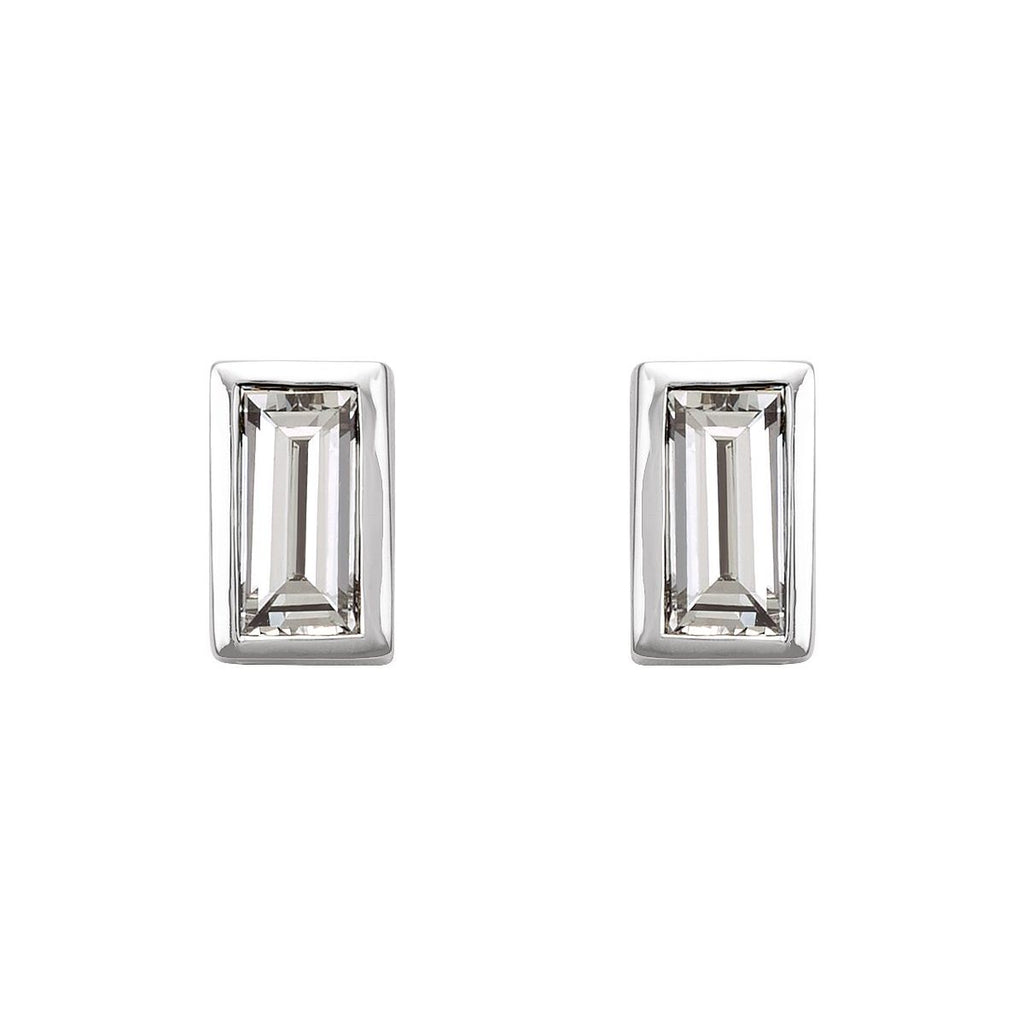 .08 CTW Natural Diamond Bezel-Set Earrings in 14k white gold