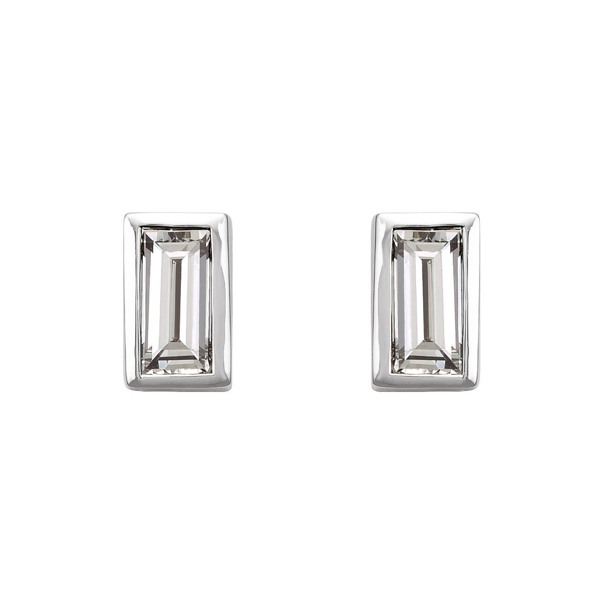.08 CTW Natural Diamond Bezel-Set Earrings in 14k white gold