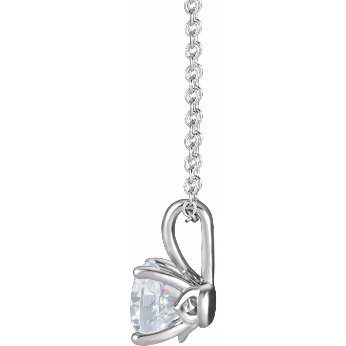 1/2 CT Natural Diamond Necklace in 14k white gold