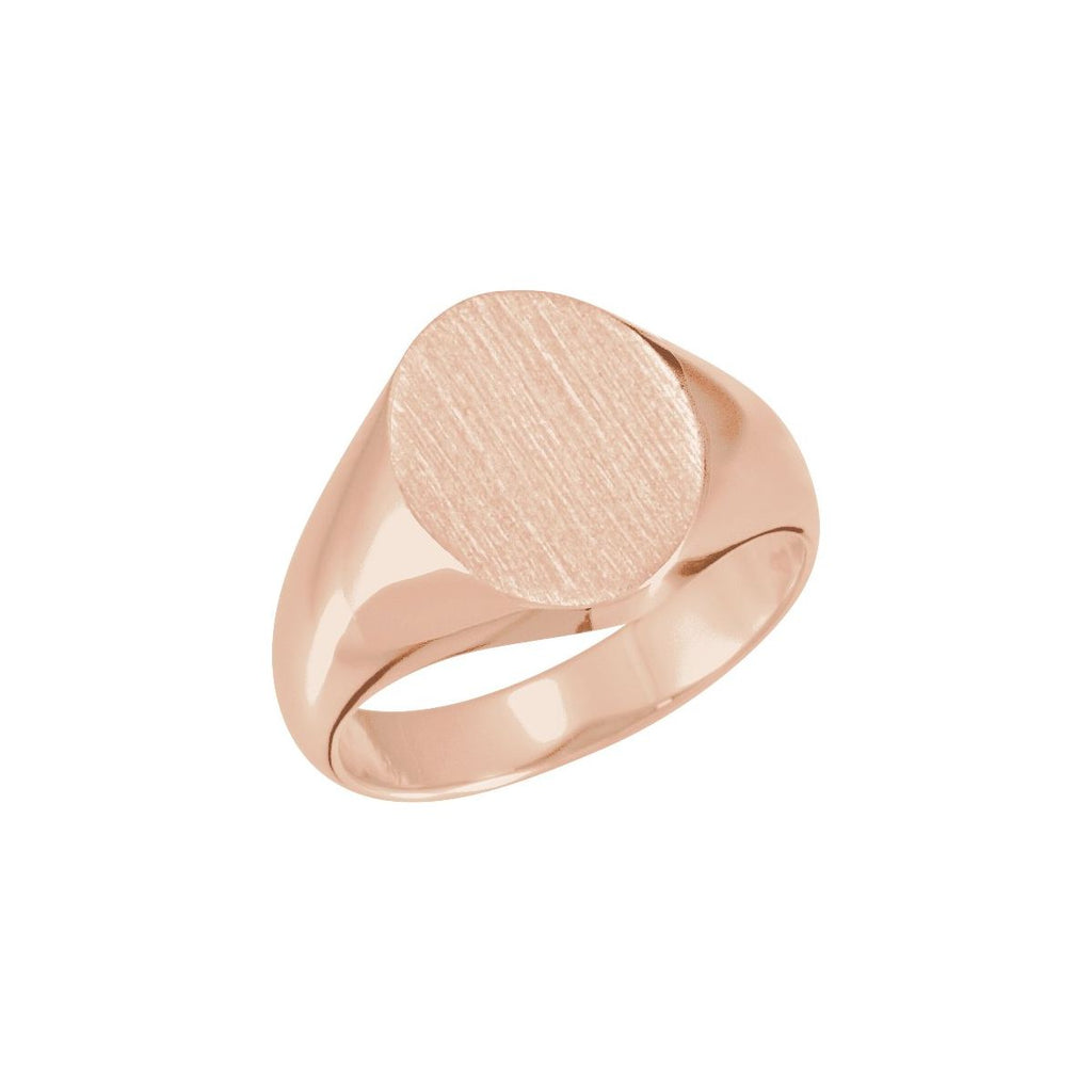 12x10 mm Oval Signet Ring in 14k rose gold