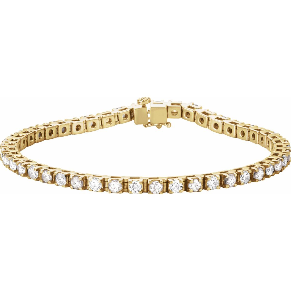 4 3/4 CTW Lab-Grown Diamond Line Bracelet in 14k yellow gold