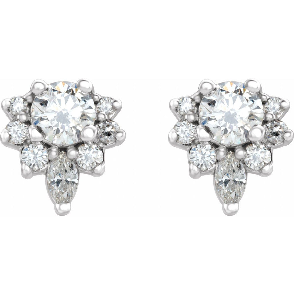 1/2 CTW Natural Diamond Earrings in 14k white gold