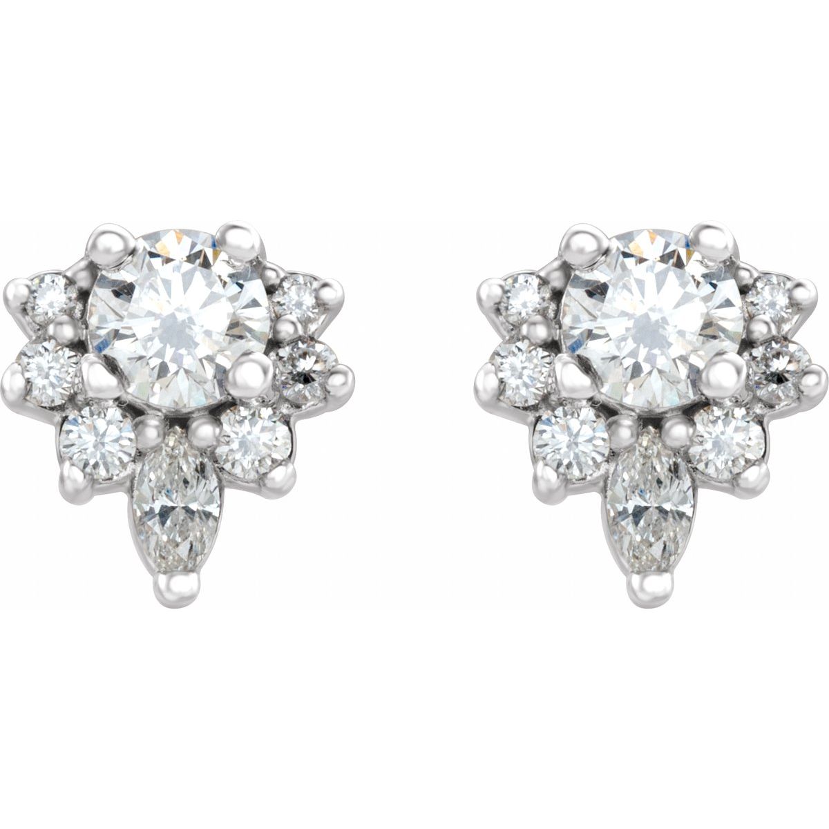 1/2 CTW Natural Diamond Earrings in 14k white gold