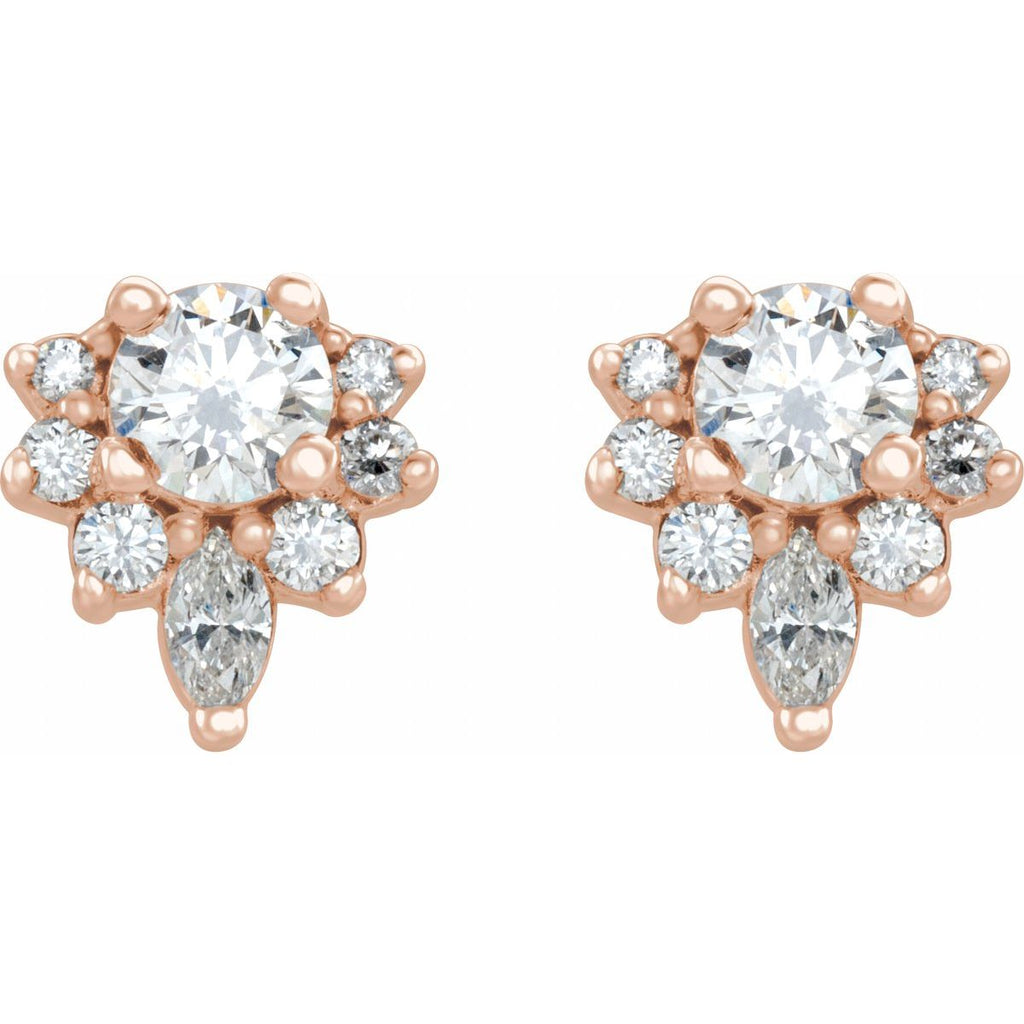 1/2 CTW Natural Diamond Earrings in 14k rose gold