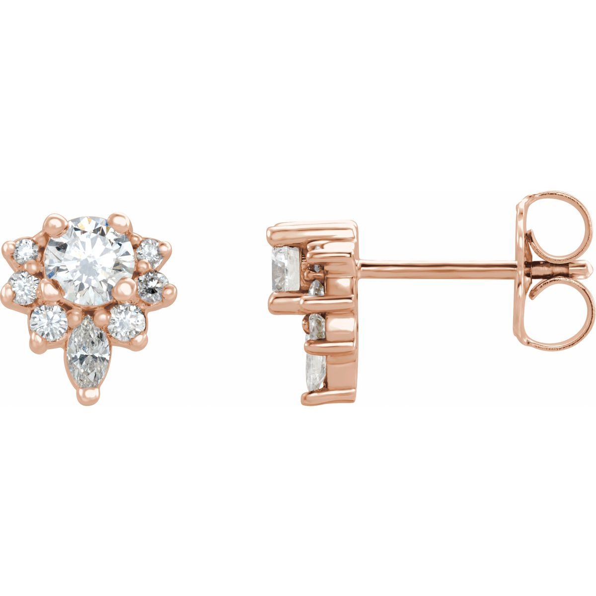 1/2 CTW Natural Diamond Earrings in 14k rose gold