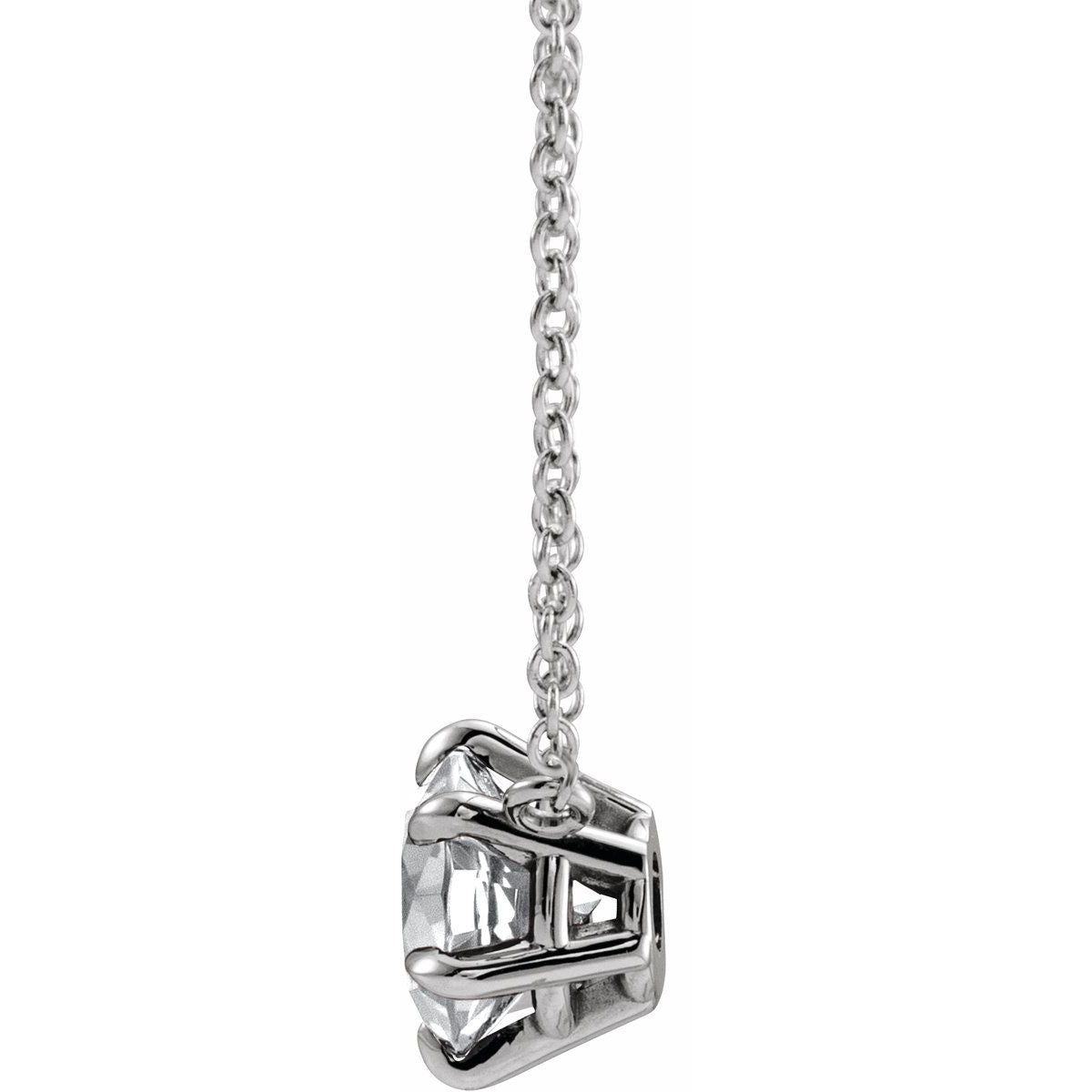 1/2 CT Natural Diamond Solitaire Necklace in 14k white gold