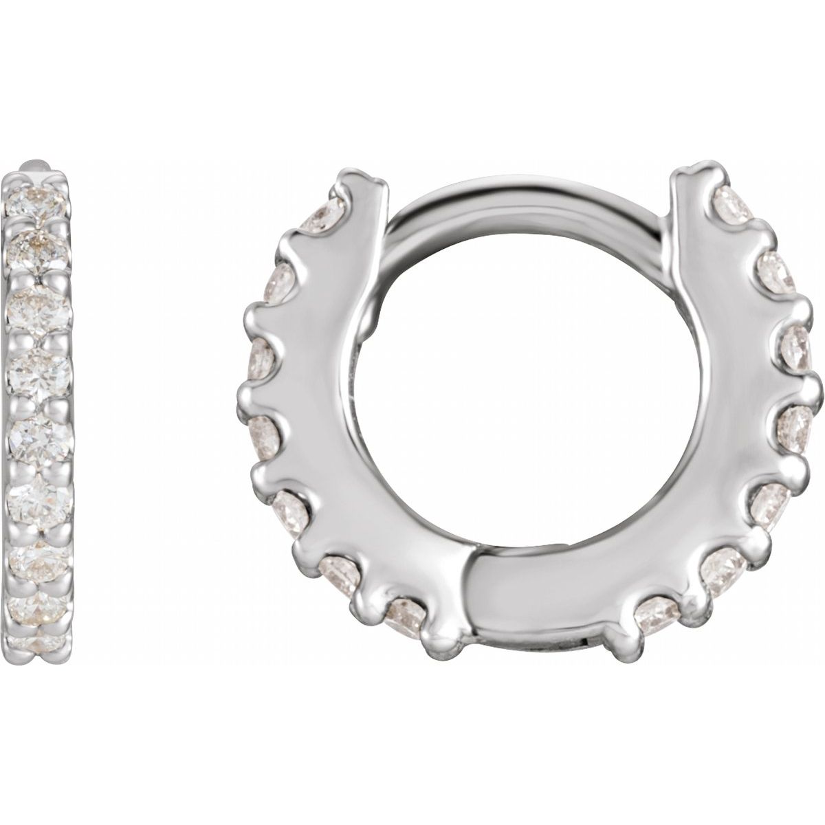 .07 CTW Natural Diamond 8 mm Hoop Earring in 14k white gold
