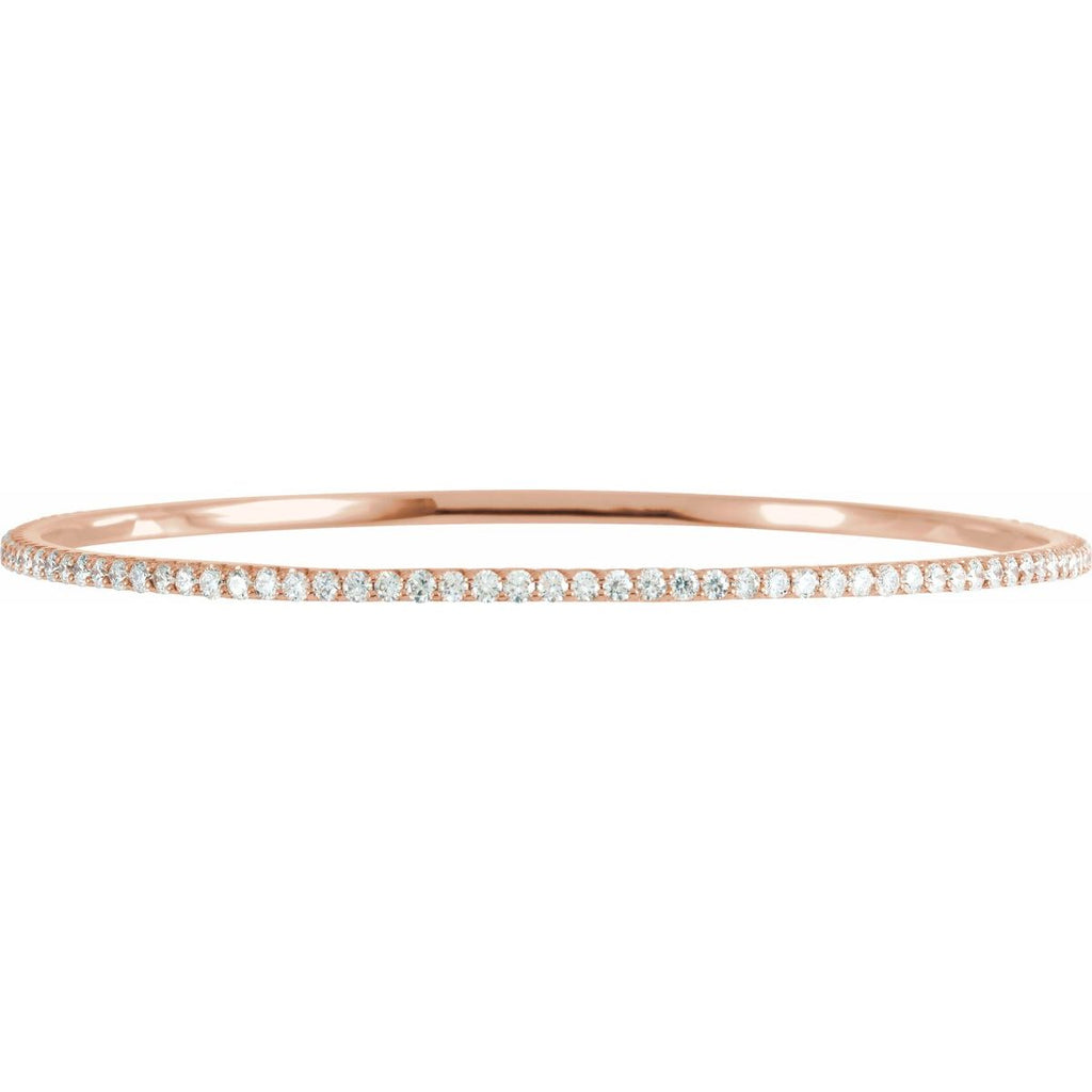 5 CTW Lab-Grown Diamond Stackable Bangle Bracelet in 14k rose gold