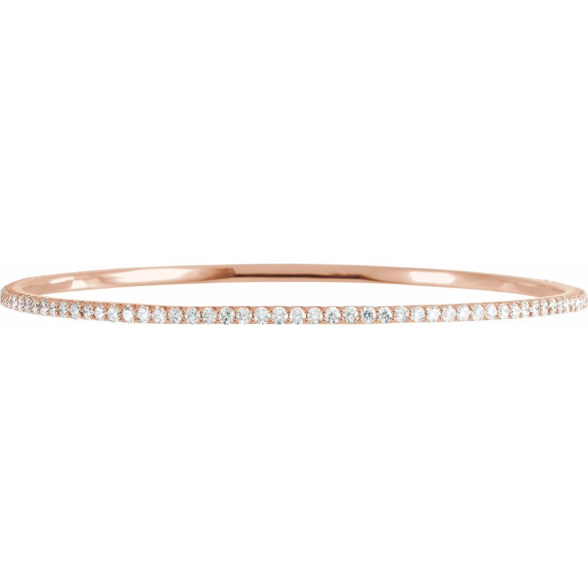 4 CTW Lab-Grown Diamond Stackable Bangle Bracelet in 14k rose gold