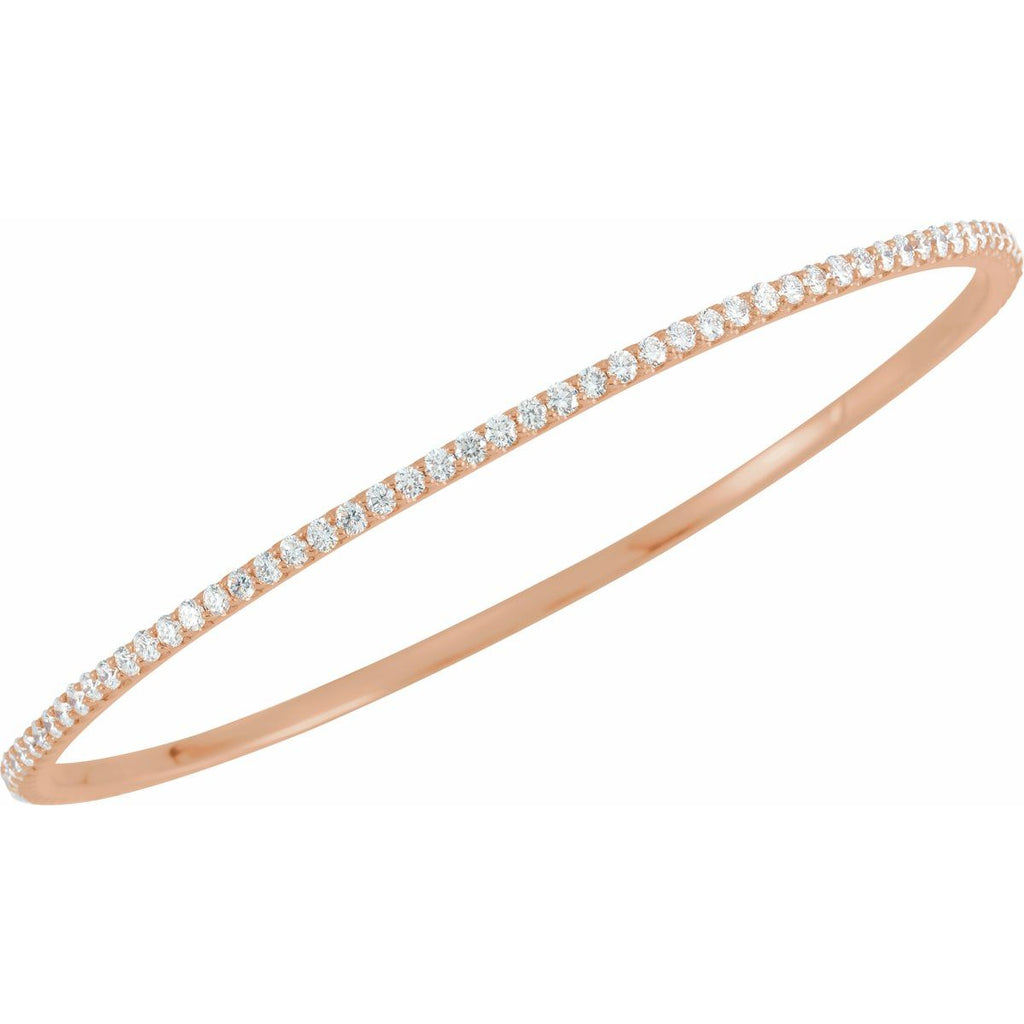 5 CTW Lab-Grown Diamond Stackable Bangle Bracelet in 14k rose gold