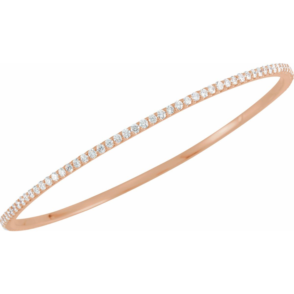 5 CTW Lab-Grown Diamond Stackable Bangle Bracelet in 14k rose gold