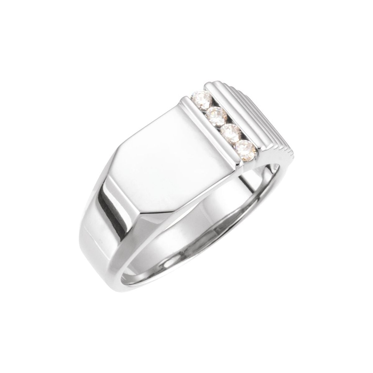 1/5 CTW Natural Diamond Ring 1/5 CTW Natural Diamond 10.5x10 mm Geometric Signet Ring in platinum