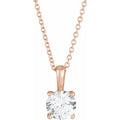 1/4 CT Natural Diamond Necklace in 14k rose gold