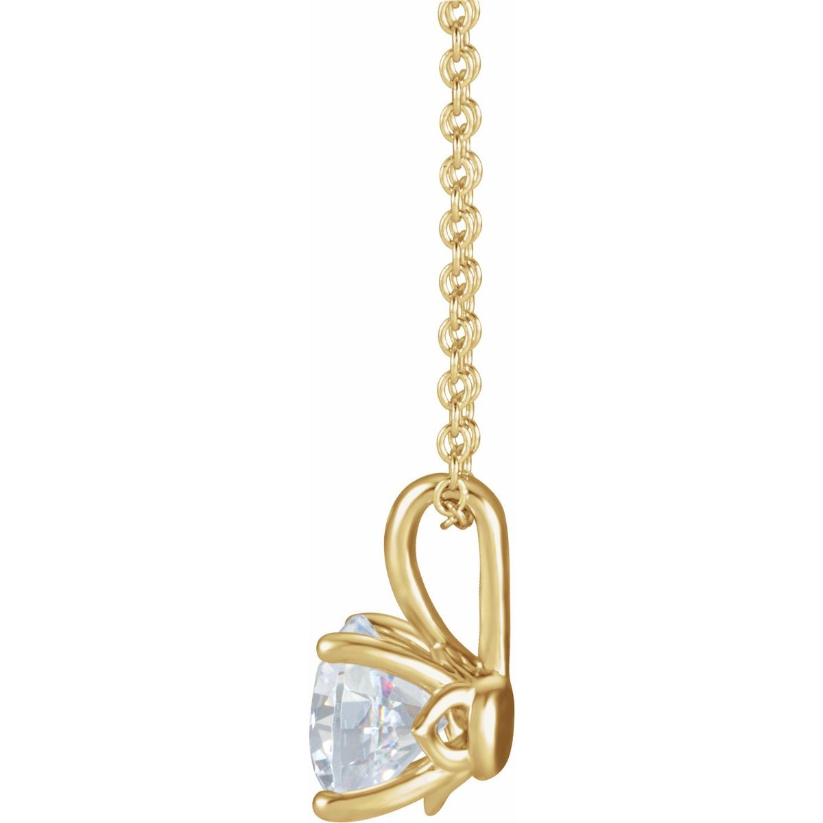1/2 CT Natural Diamond Necklace in 14k yellow gold