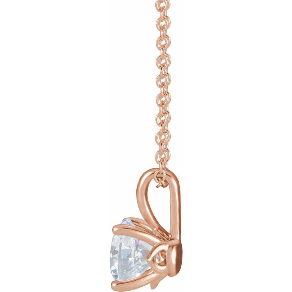 1/4 CT Natural Diamond Necklace in 14k rose gold