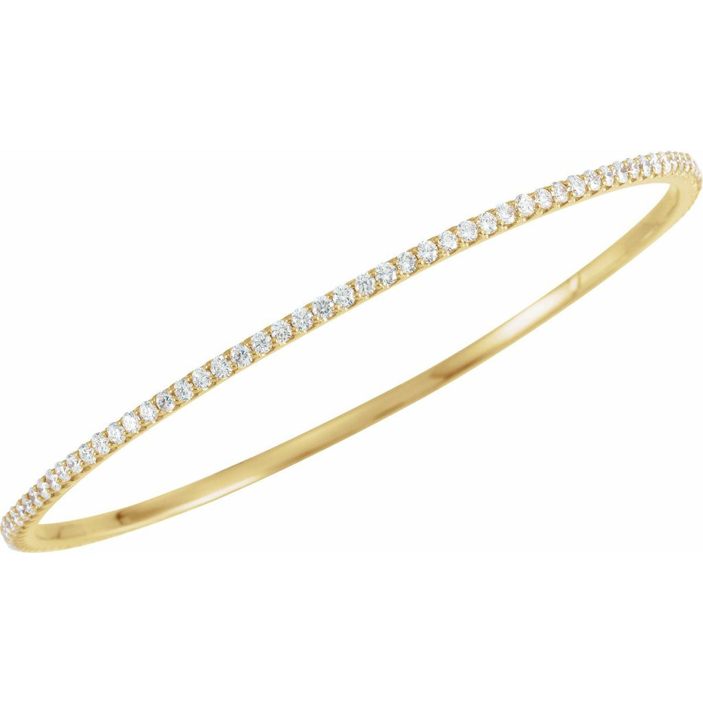 4 CTW Lab-Grown Diamond Stackable Bangle Bracelet in 14k yellow gold