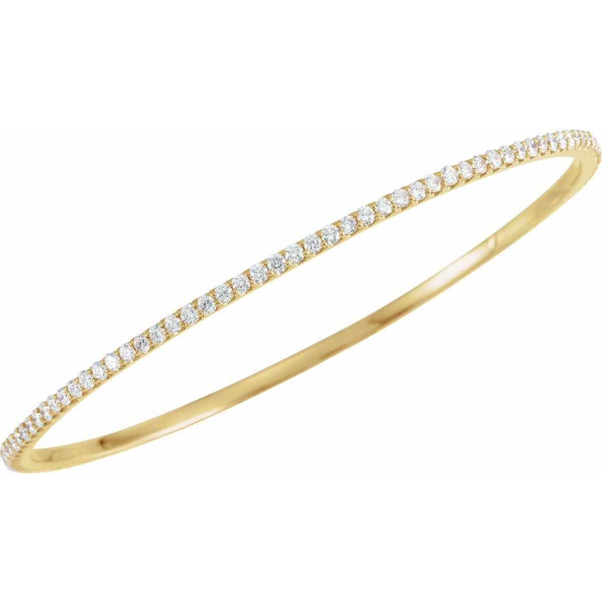 4 CTW Lab-Grown Diamond Stackable Bangle Bracelet in 14k yellow gold