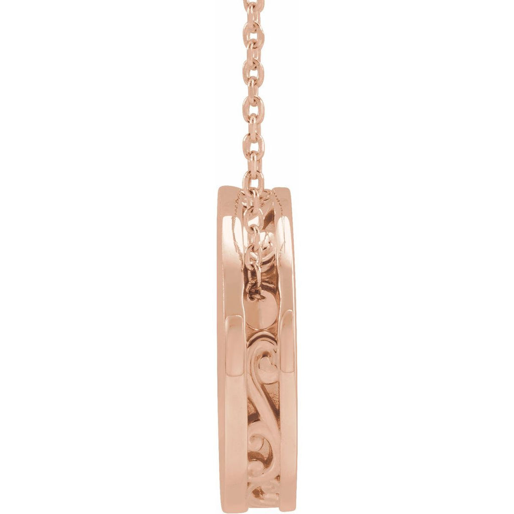 Engravable Disc Necklace in 14k rose gold