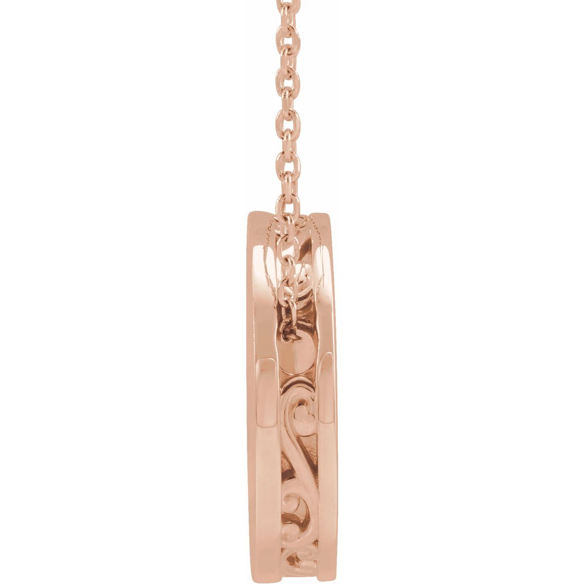 Engravable Disc Necklace in 14k rose gold