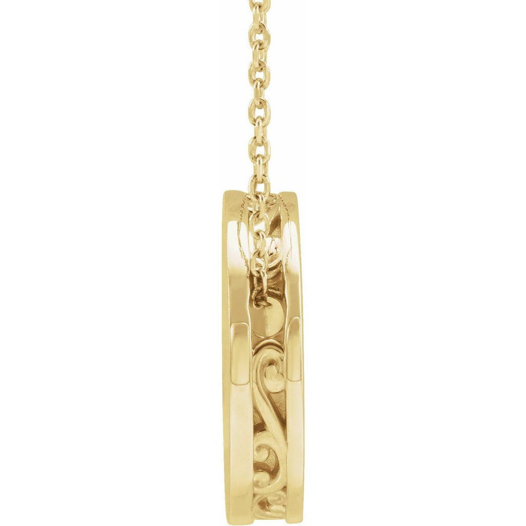 Engravable Disc Necklace in 14k yellow gold