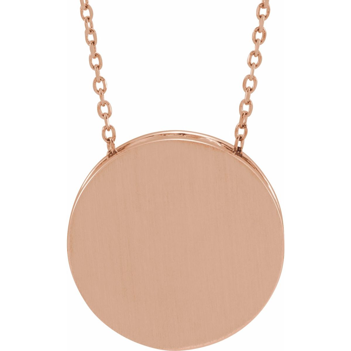 Engravable Disc Necklace in 14k rose gold
