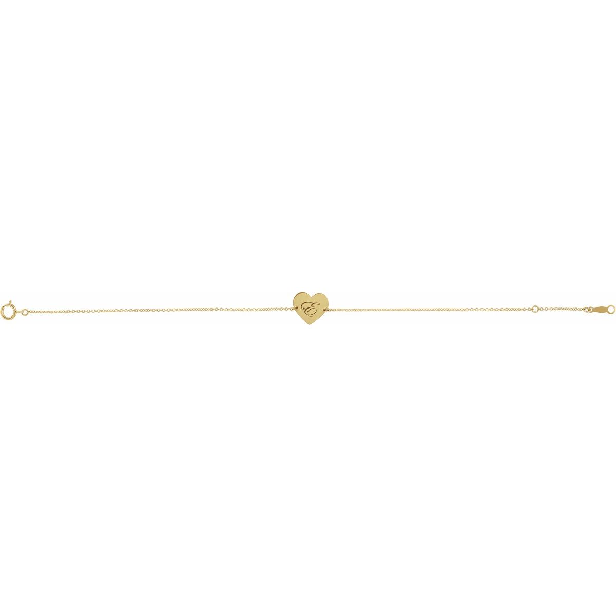 Engravable Heart Bracelet in 14k yellow gold